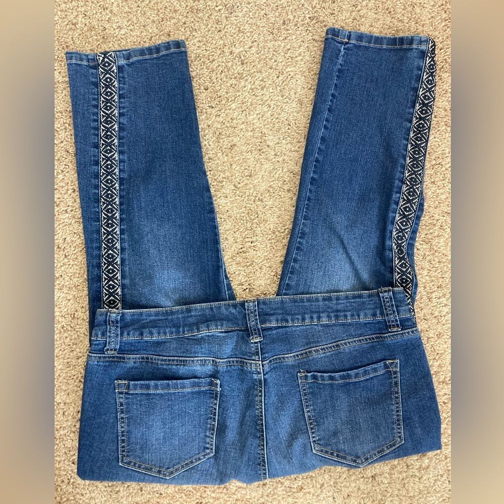 Westport 1962 Cool Tribal side embroidered High waist Cropped Jeans - Picture 5 of 12